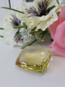 A Fantastic IGL&I certified natural large 172 Cts Yellow Citrine - Stunning Cushion Facetted Cut.