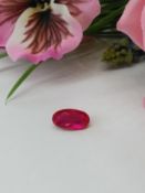 A Beautiful AGI Certified 5.93 Cts Ruby - VS Clarity - Stunning Red Colour - Oval Cut.