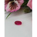 A Beautiful AGI Certified 5.93 Cts Ruby - VS Clarity - Stunning Red Colour - Oval Cut.
