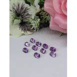 10 Beautiful 15.30 Cts 8 x Oval Cut, 2 x Pear cut Natural Brazilian Amethyst.