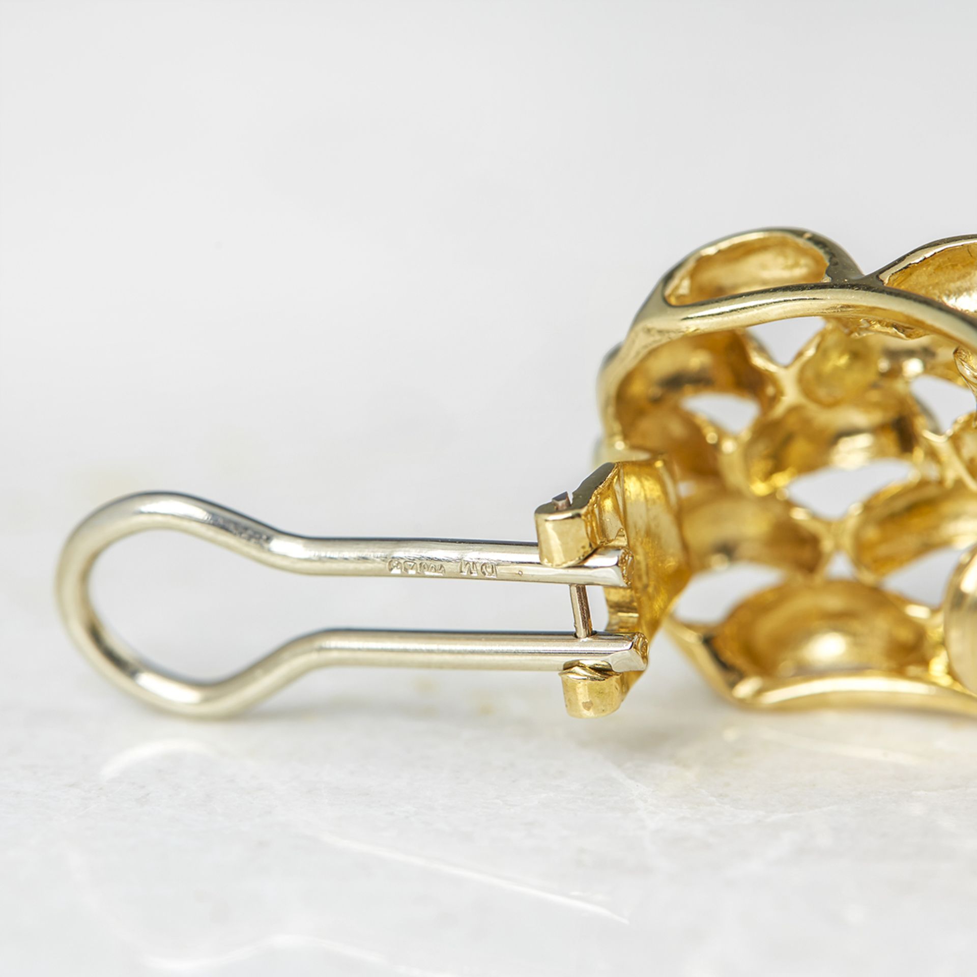 David Morris 18k Yellow Gold Honeycomb Clip Earrings - Image 5 of 5