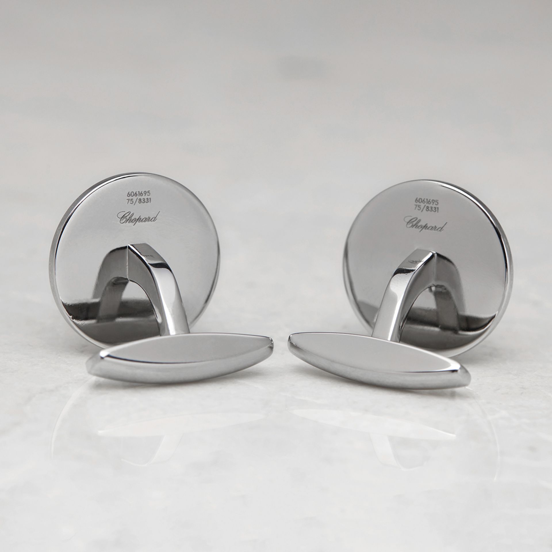 Chopard Stainless Steel Black Rubber Mille Miglia Cufflinks - Image 2 of 4