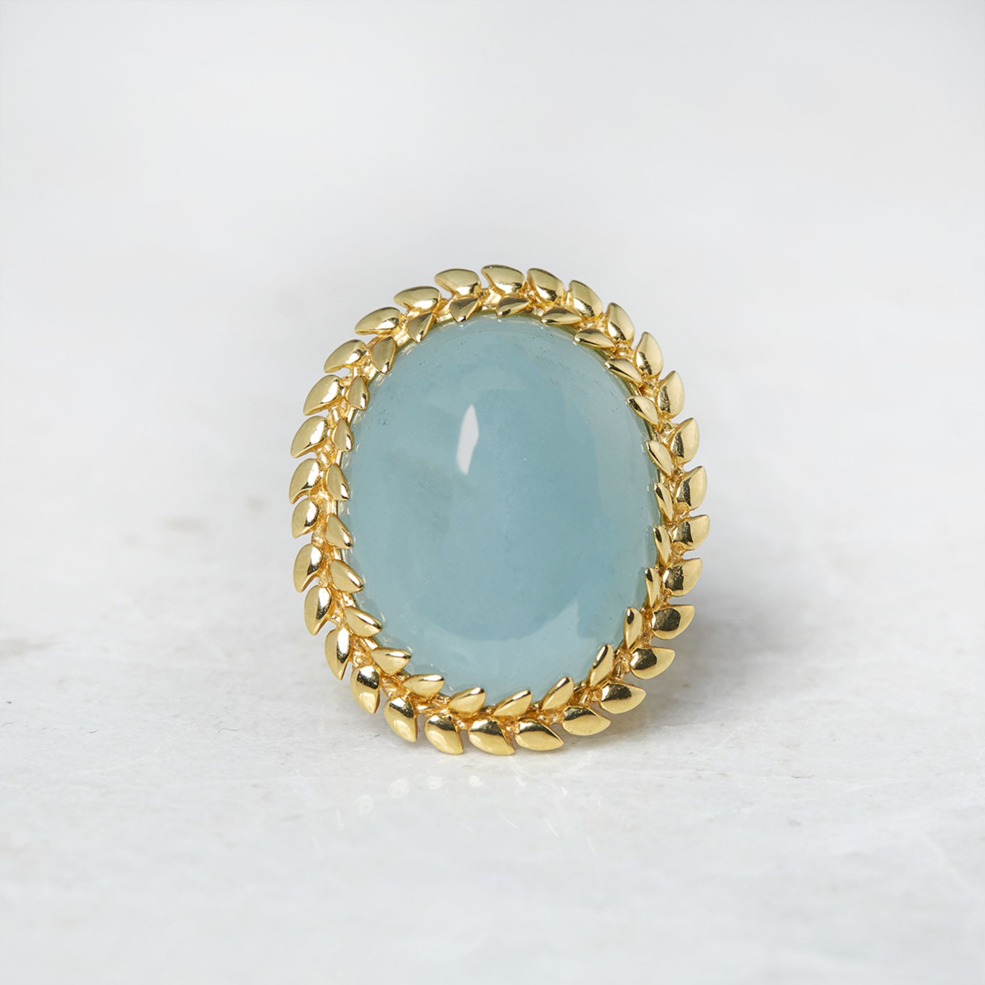 Carla Amorim 18k Yellow Gold Cabochon Aquamarine Ring - Image 2 of 7