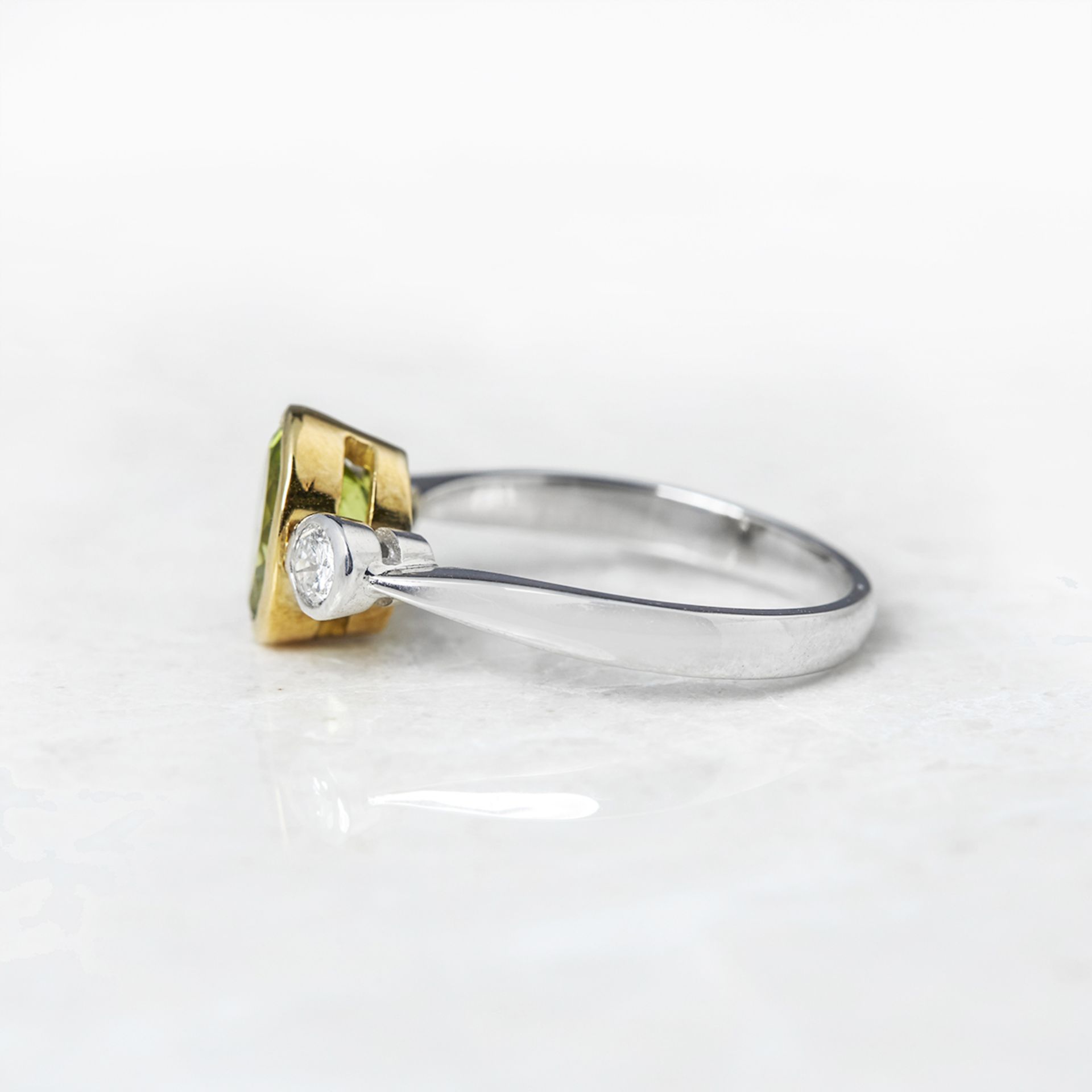 Unbranded 18k White & Yellow Gold 1.25ct Peridot & 0.40ct Diamond Ring - Image 3 of 7