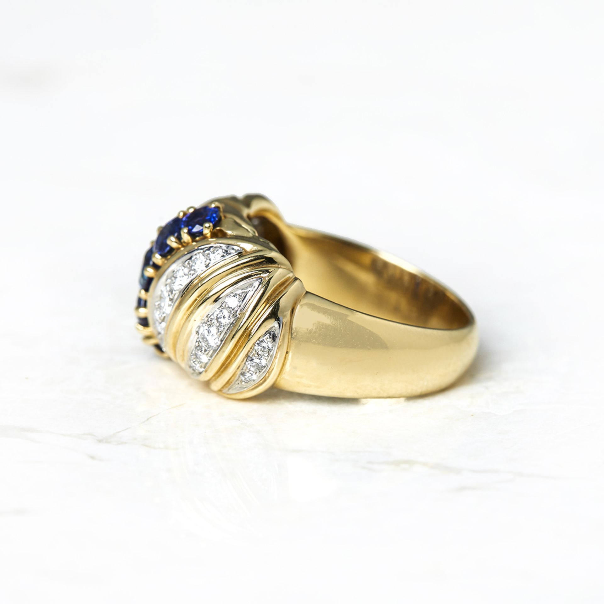 Tiffany & Co. 18k Yellow Gold 0.75ct Sapphire & 1.10ct Diamond Ring - Image 4 of 6