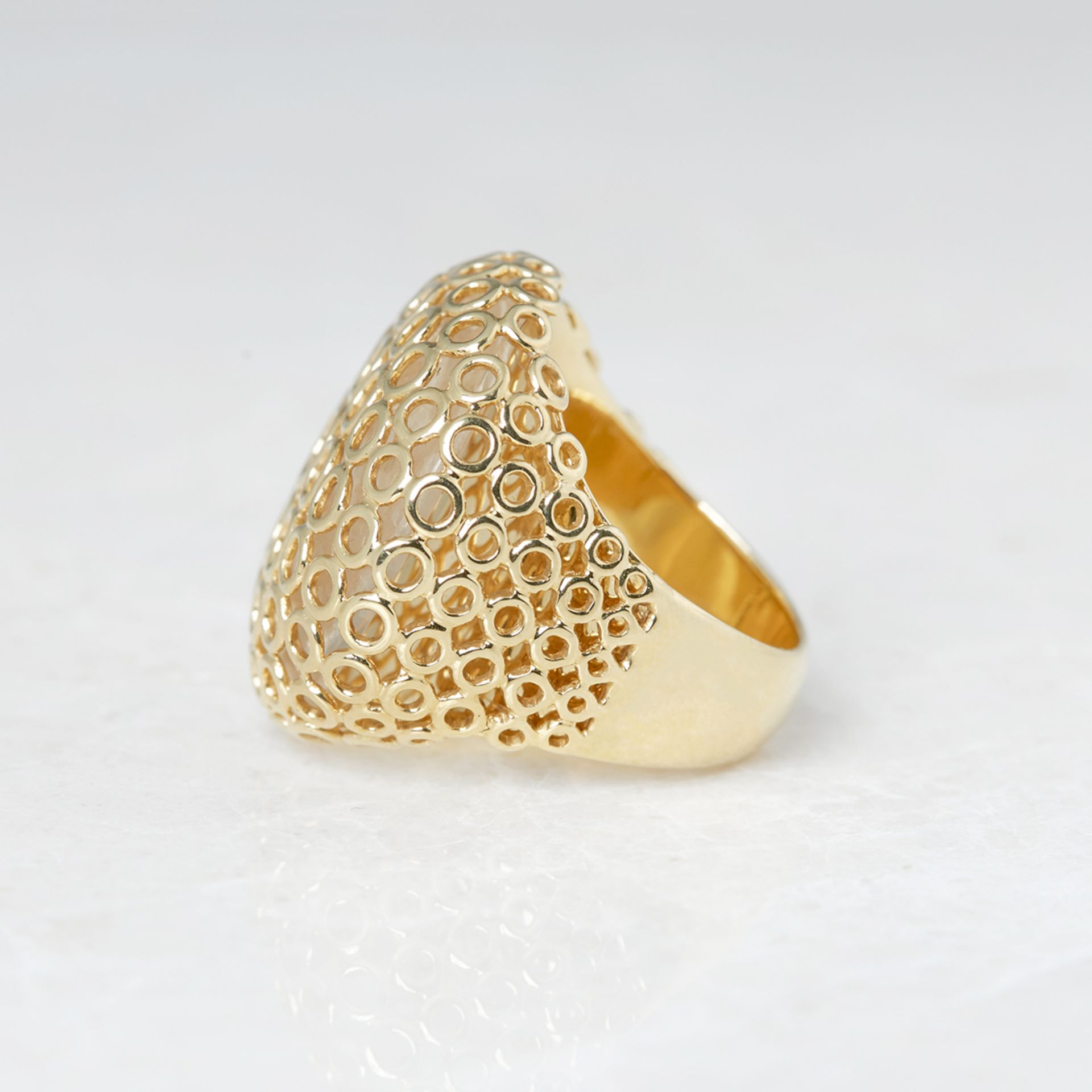 Carla Amorim 18k Yellow Gold Cabochon Clear Crystal Quartz Ring - Image 4 of 6
