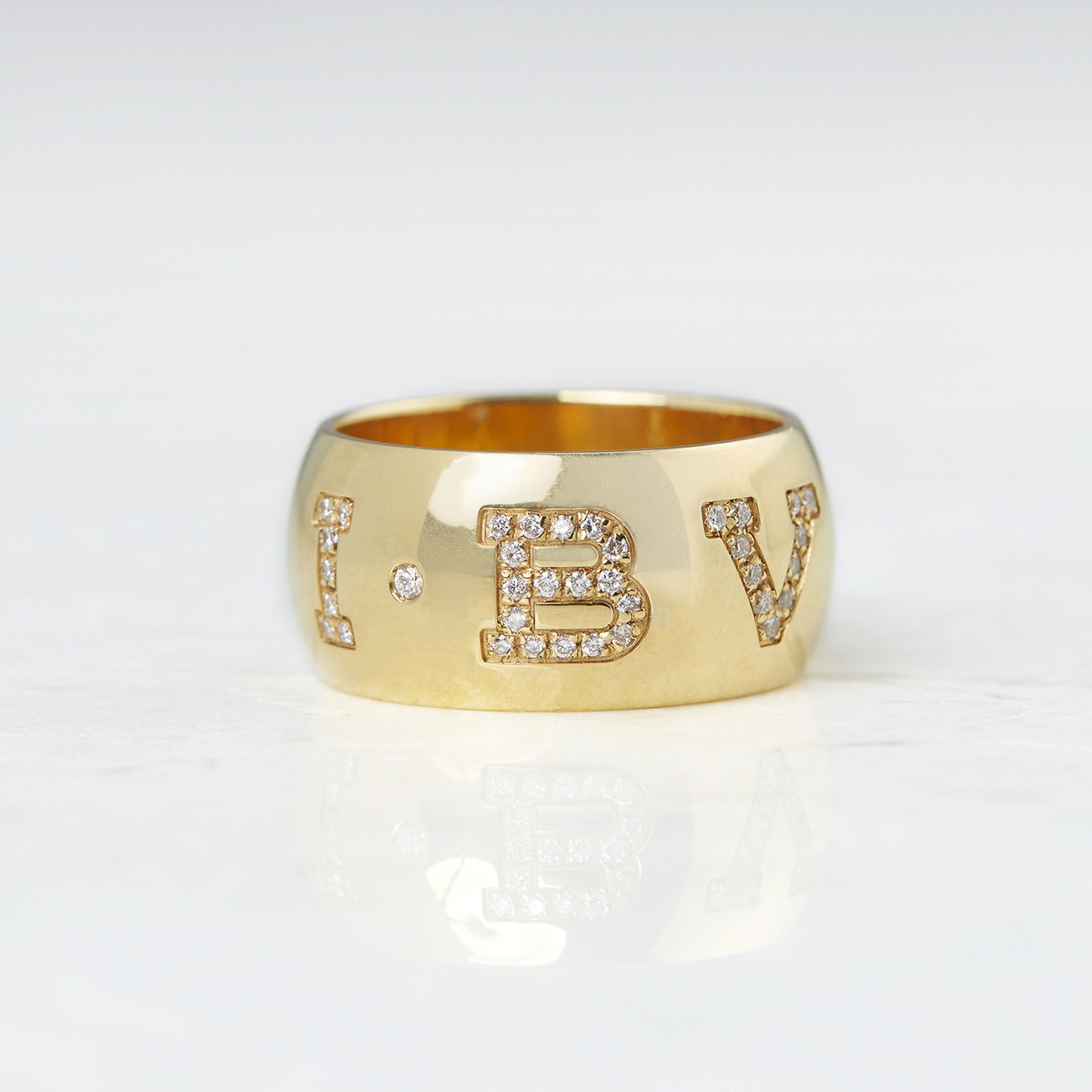 Bulgari 18k Yellow Gold 0.50ct Diamond Monlogo Ring - Image 2 of 6