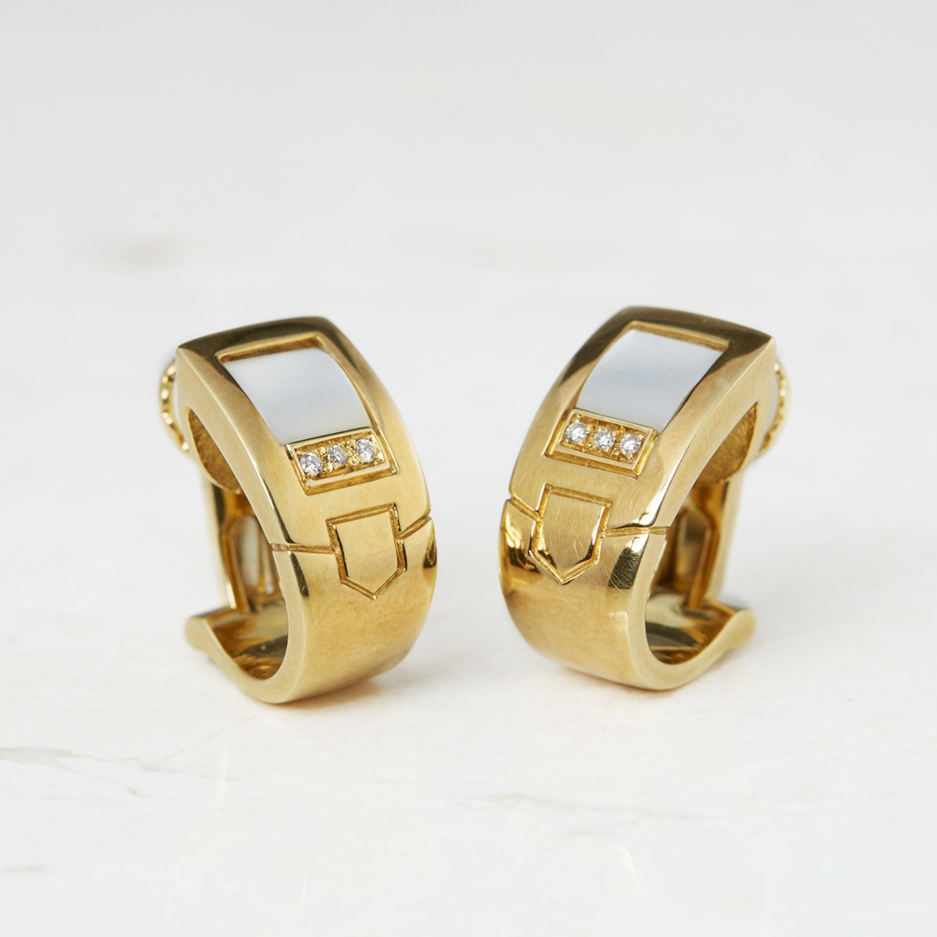 Audemars Piguet 18k Yellow Gold Mabe Pearl & Diamond Earrings - Image 2 of 6