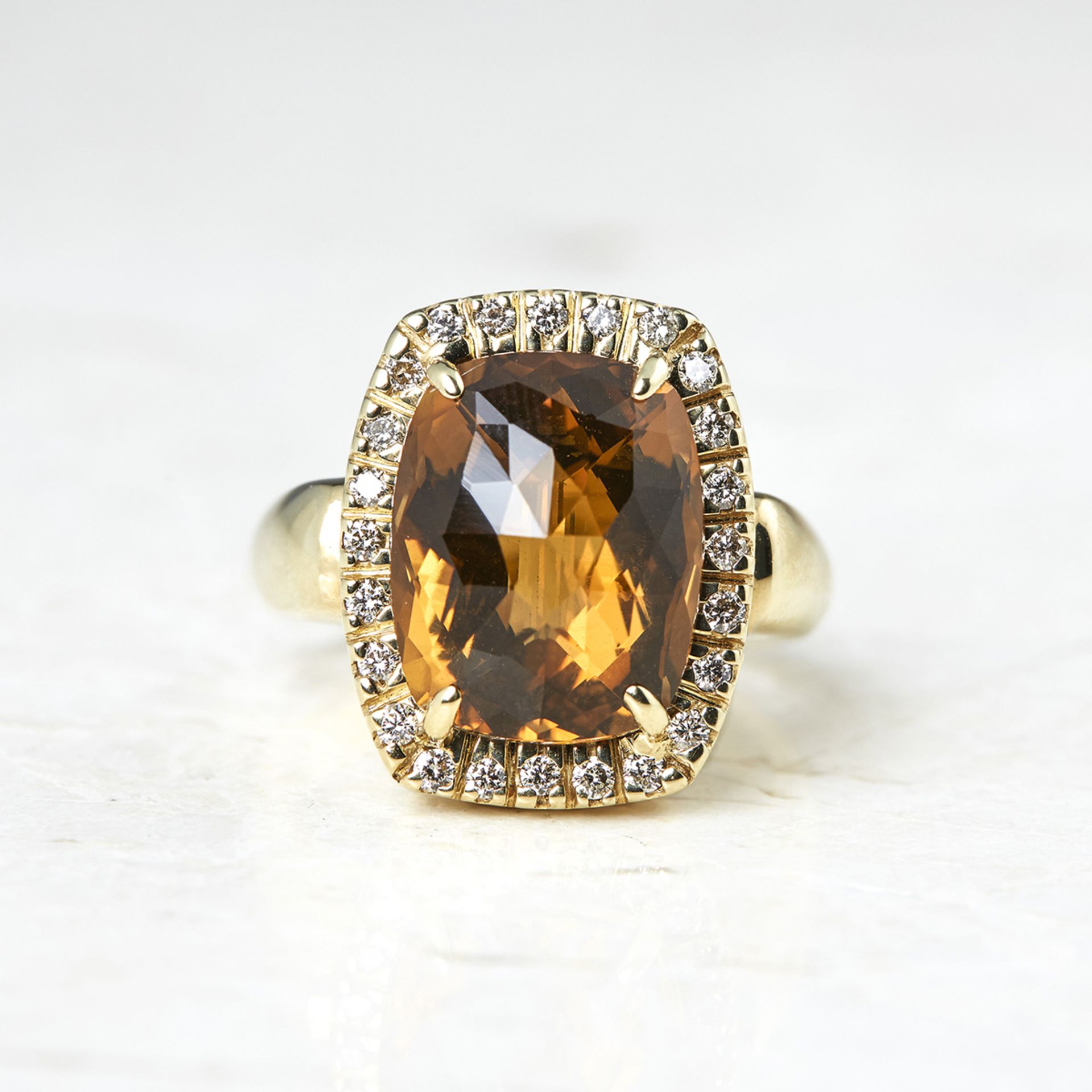 Unbranded 14k Yellow Gold 6.00ct Citrine & 0.40ct Diamond Ring - Image 2 of 5