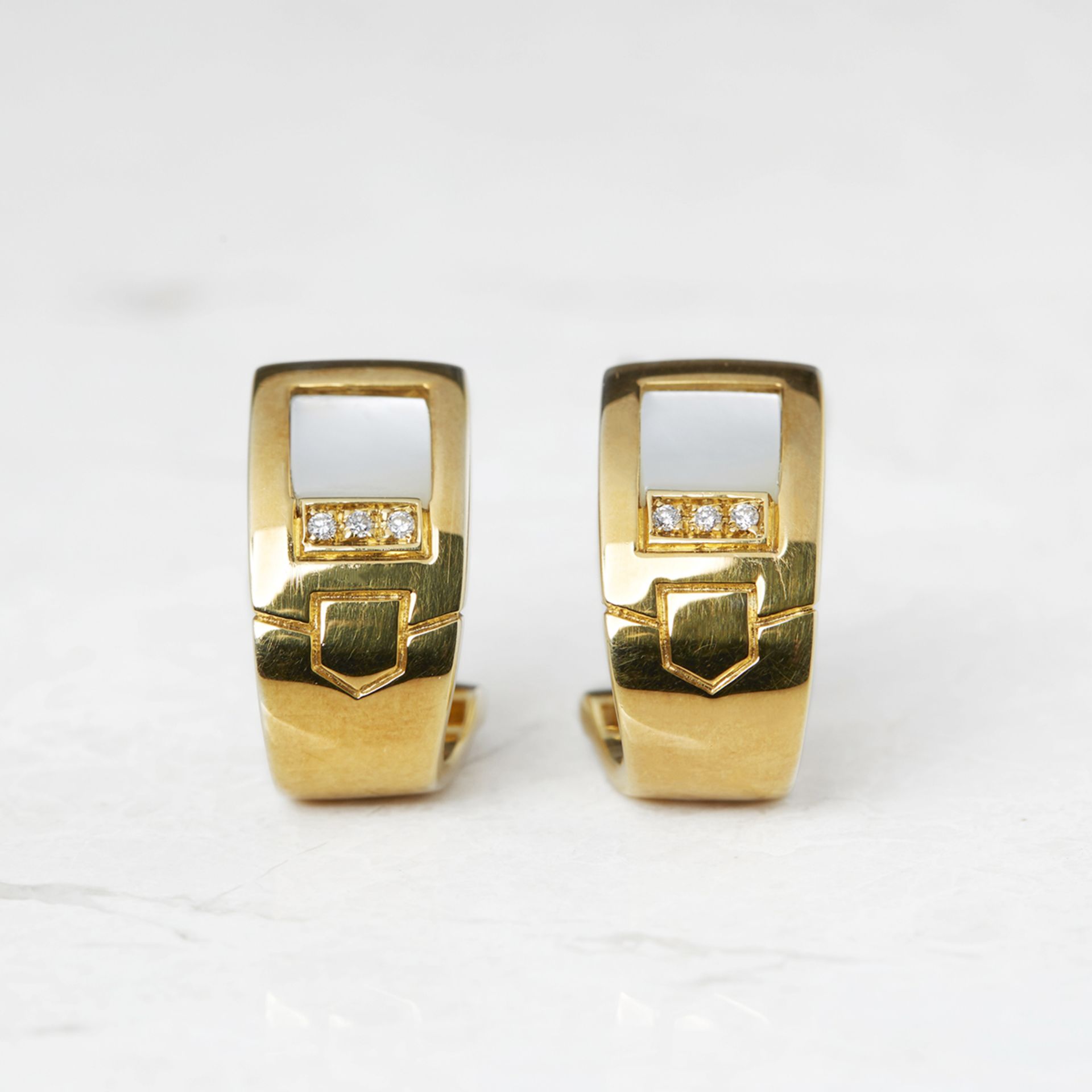 Audemars Piguet 18k Yellow Gold Mabe Pearl & Diamond Earrings