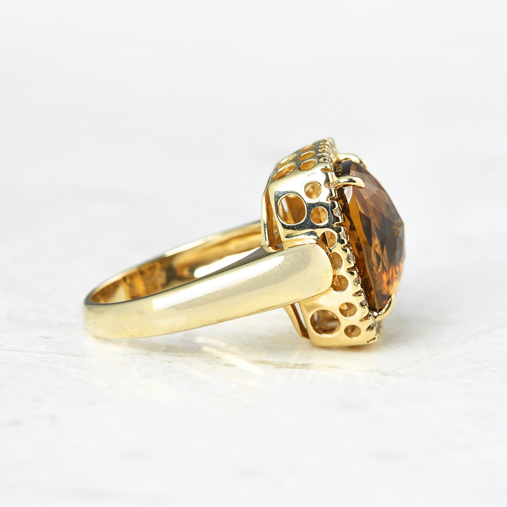 Unbranded 14k Yellow Gold 6.00ct Citrine & 0.40ct Diamond Ring - Image 3 of 5