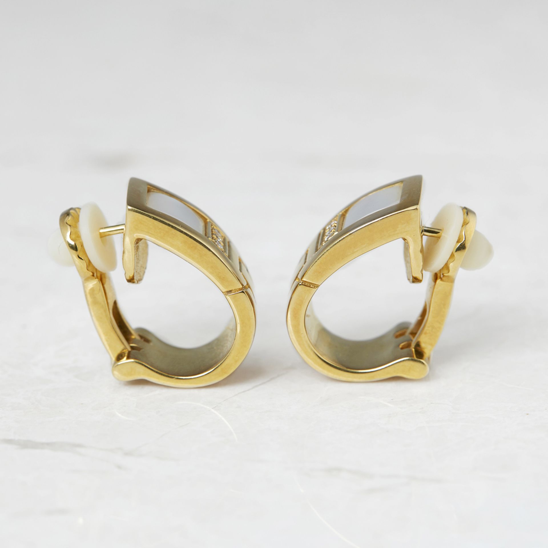 Audemars Piguet 18k Yellow Gold Mabe Pearl & Diamond Earrings - Image 4 of 6