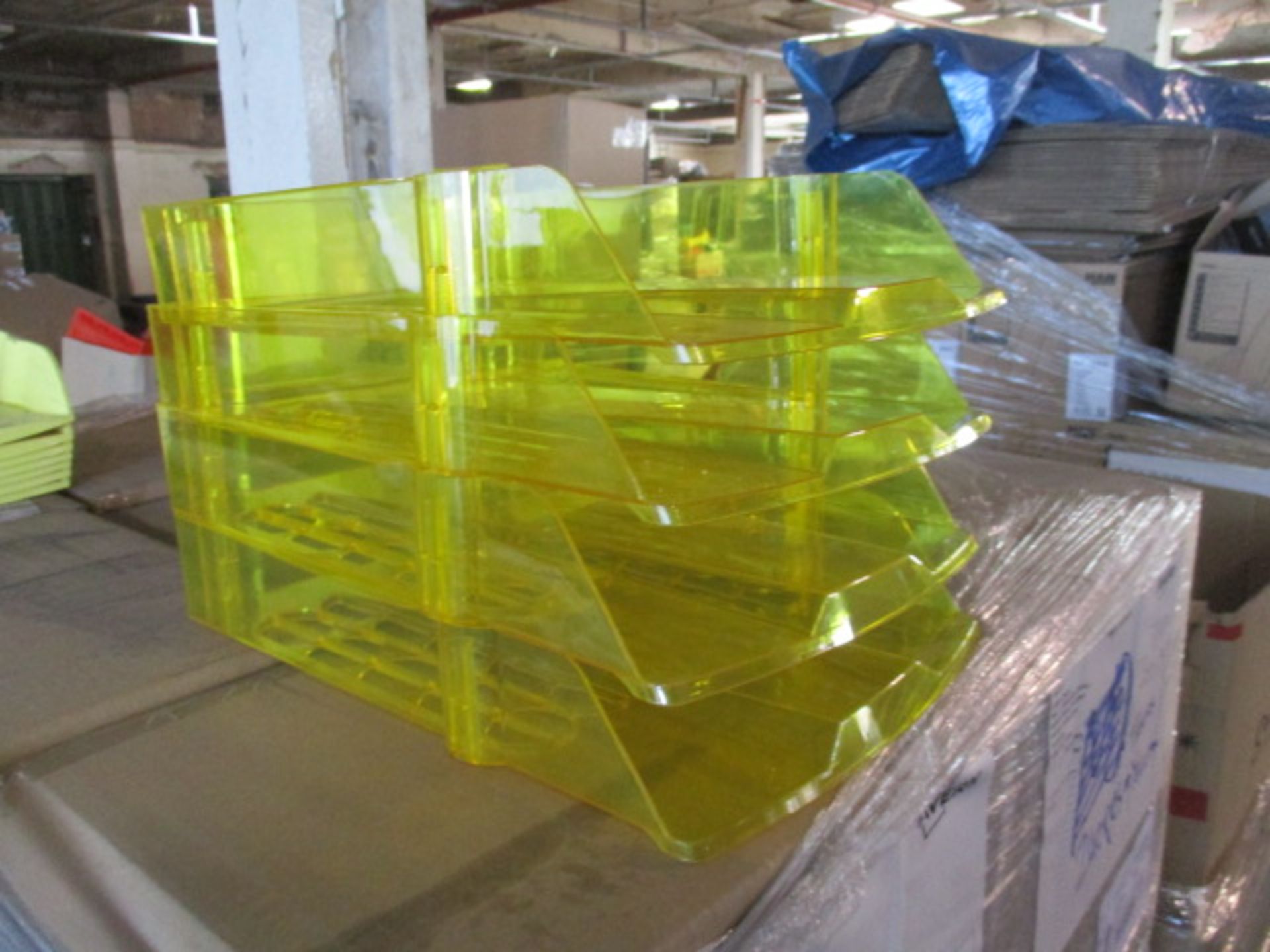 240pcs brand new factory sealed Transparent yellow Premium grade office desk stacking trays on 1 - Image 2 of 4