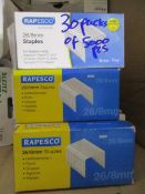 30 packs brand new factory sealed Rapesco staples ( 5000pcs / pack )