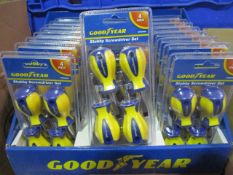 24pcs Factory Sealed Goodyear 4pc Stubby Screwdriver set in CDU retail display case - rrp £4.99 each