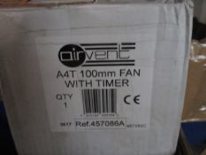 100mm AirVent fan with timer boxed untested