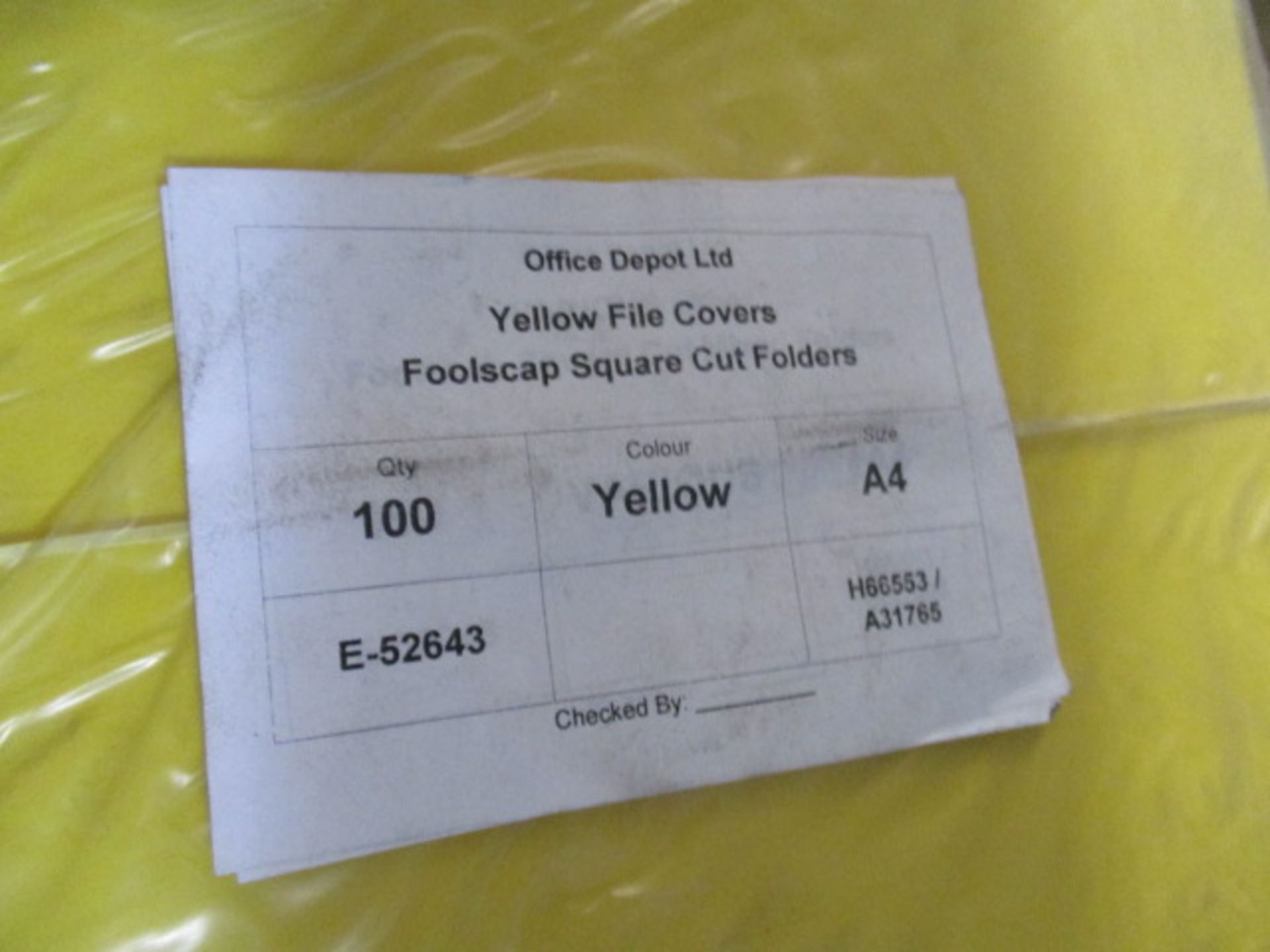 Large Quantity appx 500 yellow square cut folders - Image 2 of 2