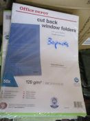 30 packs ( 50pcs / pack ) cut back window folders by Office depot brand new factory sealed