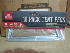 10. cartons Factory Sealed Tent peg by Gone Outdoors - ( each carton contains 12 x packs of 10