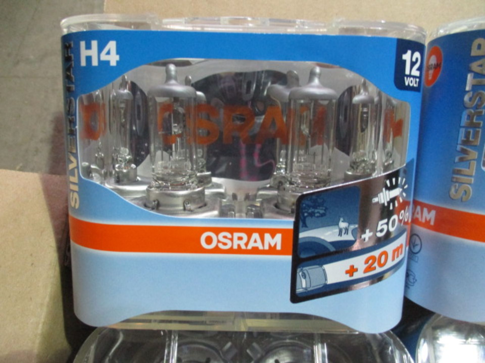 10pcs Factory Sealed Osram H4 12V Silverstar bulb sets rrp £7.99 each - Image 2 of 2