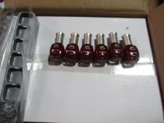 100pcs Appx Factory Sealed Nail varnish in 1 carton - dark red on display stands new and sealed