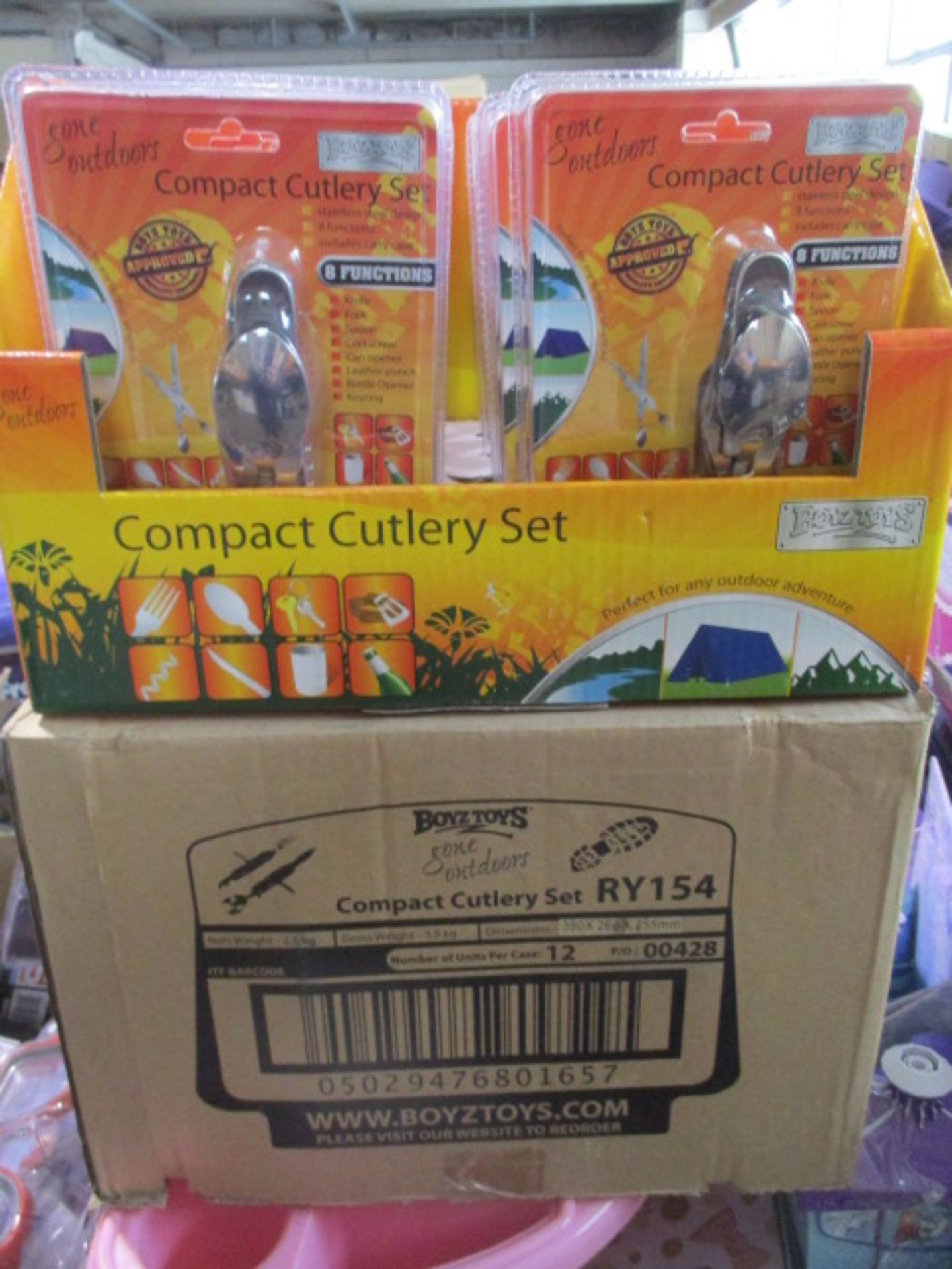 12pcs Factory sealed Gone Outdoors - 8 in 1 camping leisure utiulity knife in display CDU rrp £6.