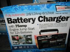 Boxed Large size Battery Charger with 75 Amp engine jump start untested rrp £89.99 .