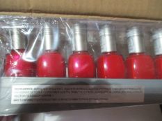100pcs Appx Factory Sealed Nail varnish in 1 carton - bright red on display stands new and sealed