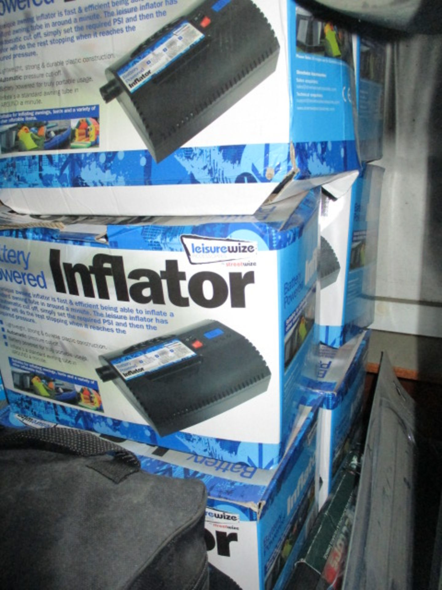 Battery Powered operated Inflator for leisure devices boxed unused in carry bag rrp £69 .