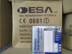 12pcs Factory sealed Desa wireless door bell requires batteries ( not supplied ) no wires rrp £14.99