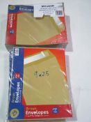 9 packs of 25pcs Large size envelopes in retail packaging