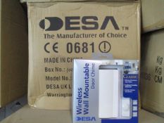 12pcs Factory sealed Desa wireless door bell requires batteries ( not supplied ) no wires rrp £14.99