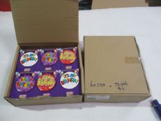 6 cartons - each containing 72 badges - 432pcs total Happy Birthday badge brand new factory sealed