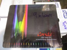 9 boxes of Conte high quality scetch drawing artists pencile in case brand new factory sealed