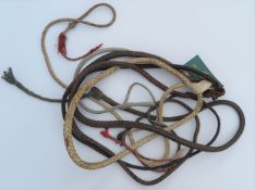 No Reserve: 5 Plaited Leather Hunting Whip Thongs