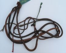 No Reserve: 4 Plaited Leather Hunting Whip Thongs