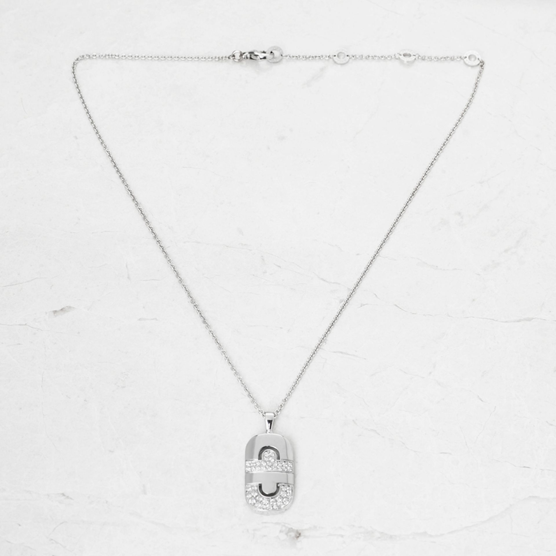 Bulgari 18k White Gold Diamond Parentesi Necklace - Image 6 of 10