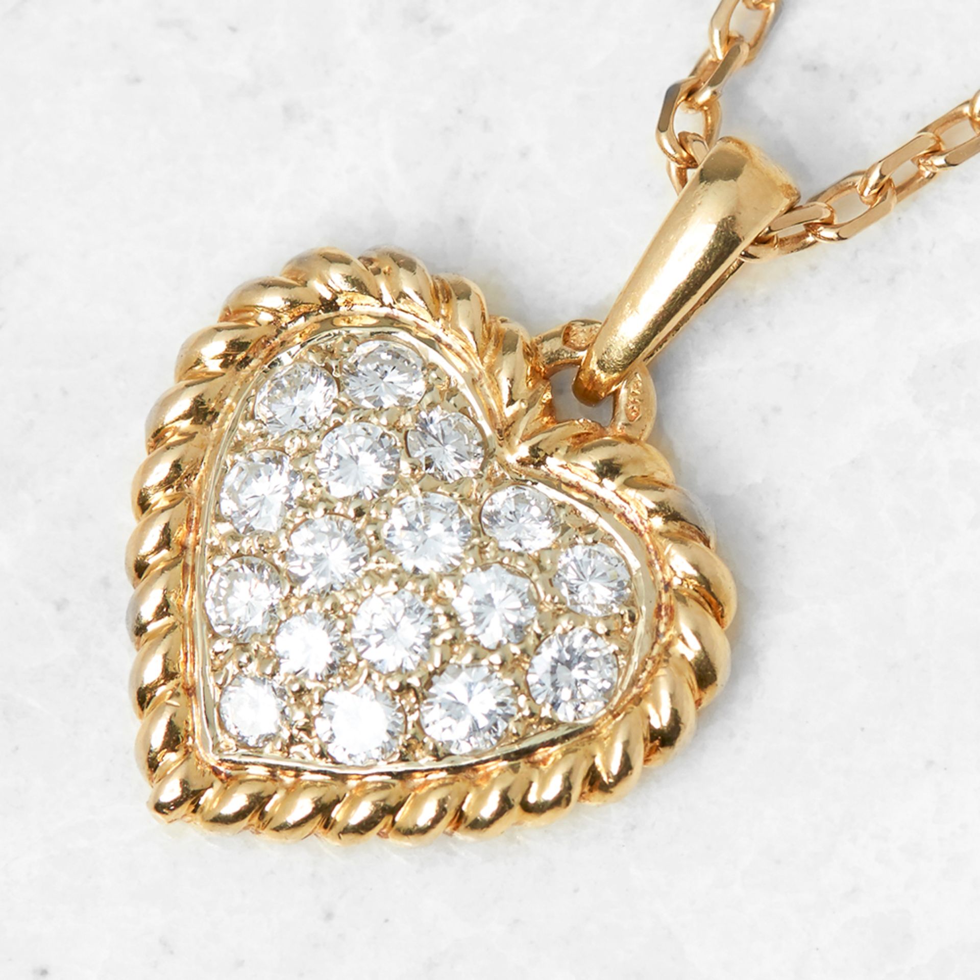 Van Cleef & Arpels 18k Yellow Gold 0.75ct Diamond Heart Necklace - Image 2 of 8