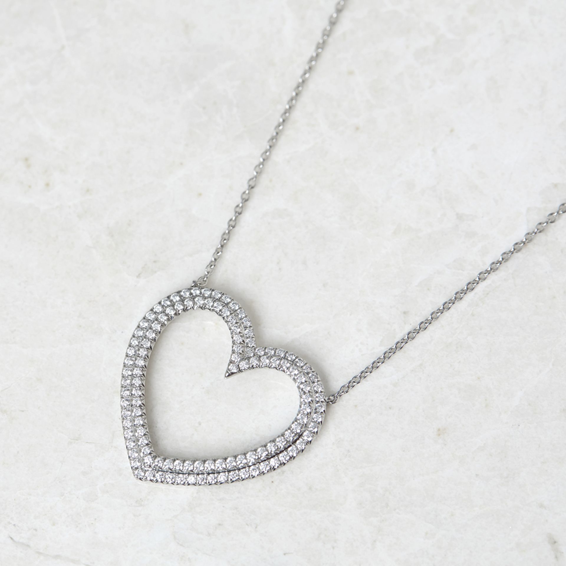 Tiffany & Co. Platinum 0.50ct Diamond Heart Metro Necklace - Image 2 of 10