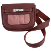 Hermes Berline PM Bag in Dark Red Super Soft Swift Box and Suede