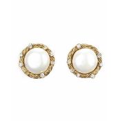1990s Chanel Pearl and Diamante Earrings