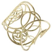 Chanel 'Cuban Collection' Gold-Plated Logo Cuff Bracelet - 2016