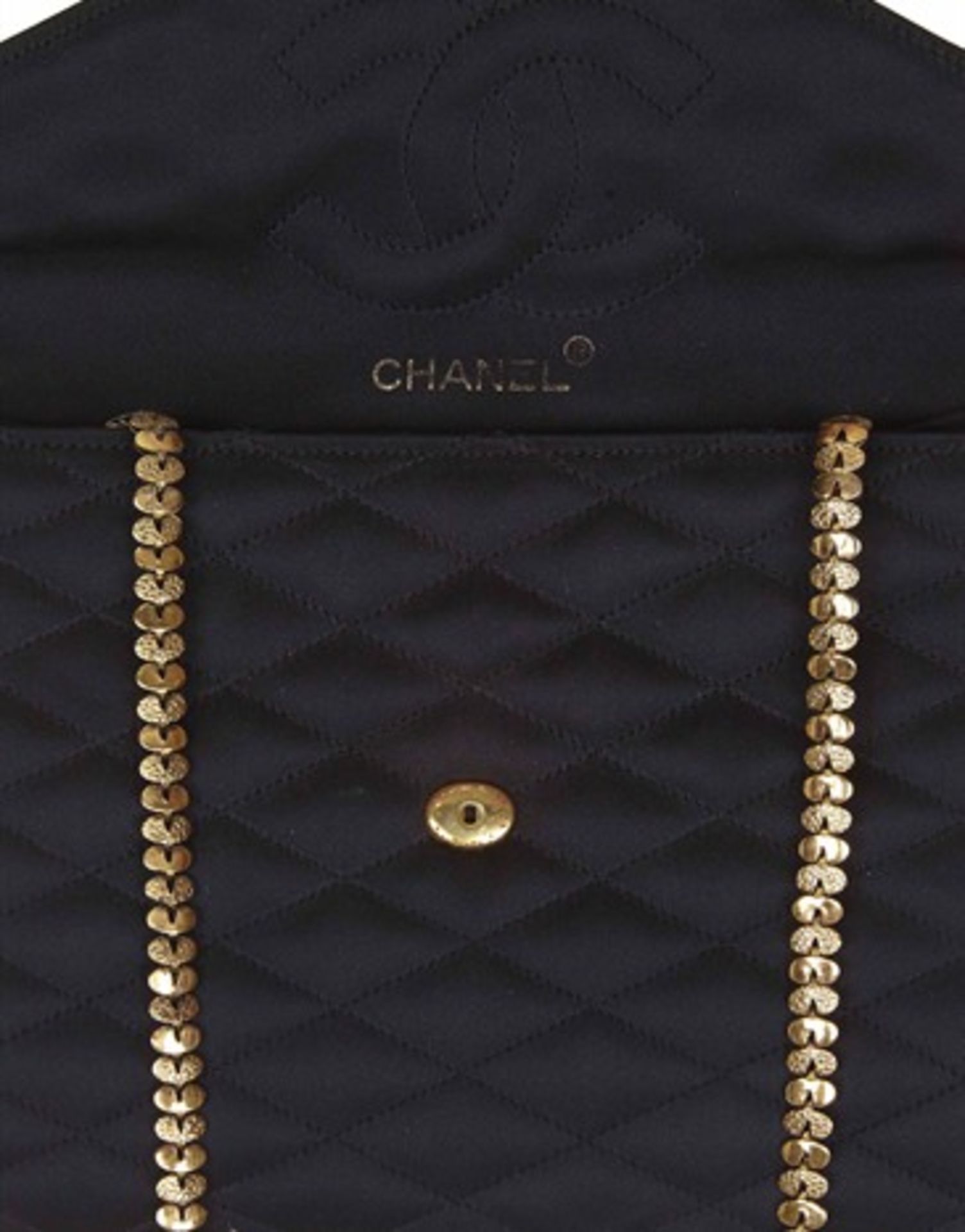 1980s Chanel Black Satin Bag - Image 4 of 5