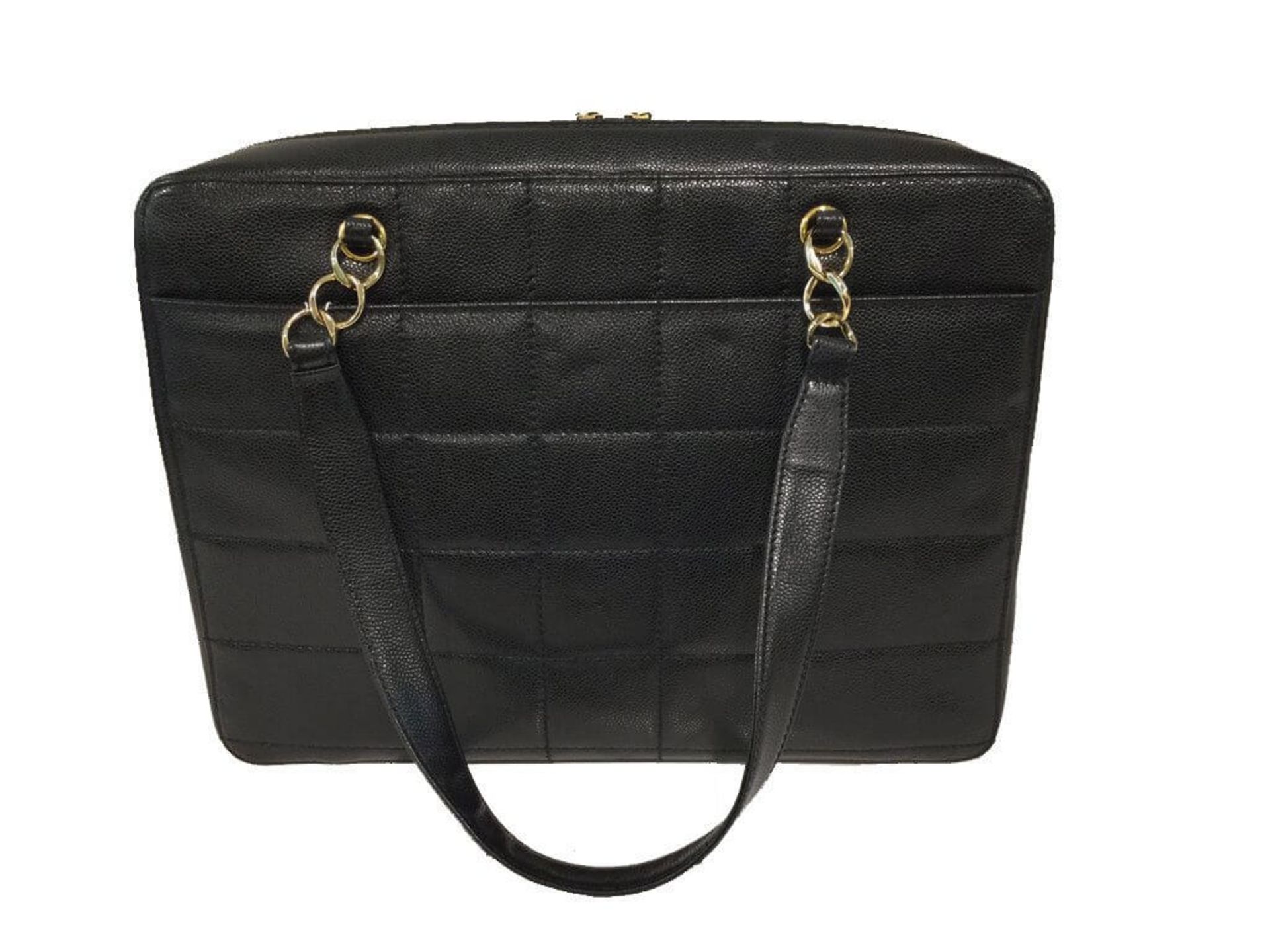 Vintage Chanel Quilted Black Laptop Bag - Image 3 of 4