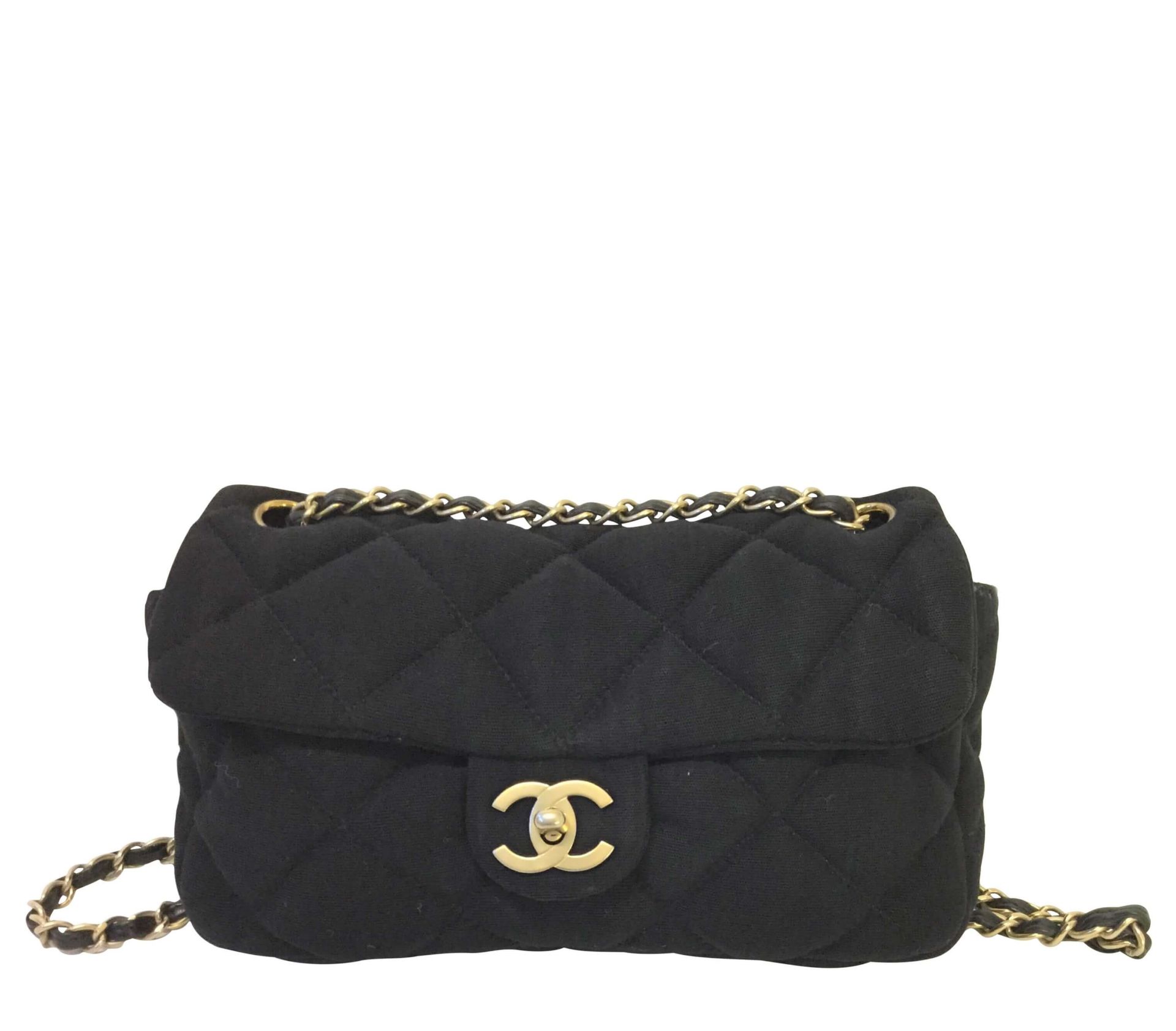 Chanel 2.55 Jersey Black Vintage Shoulder Bag