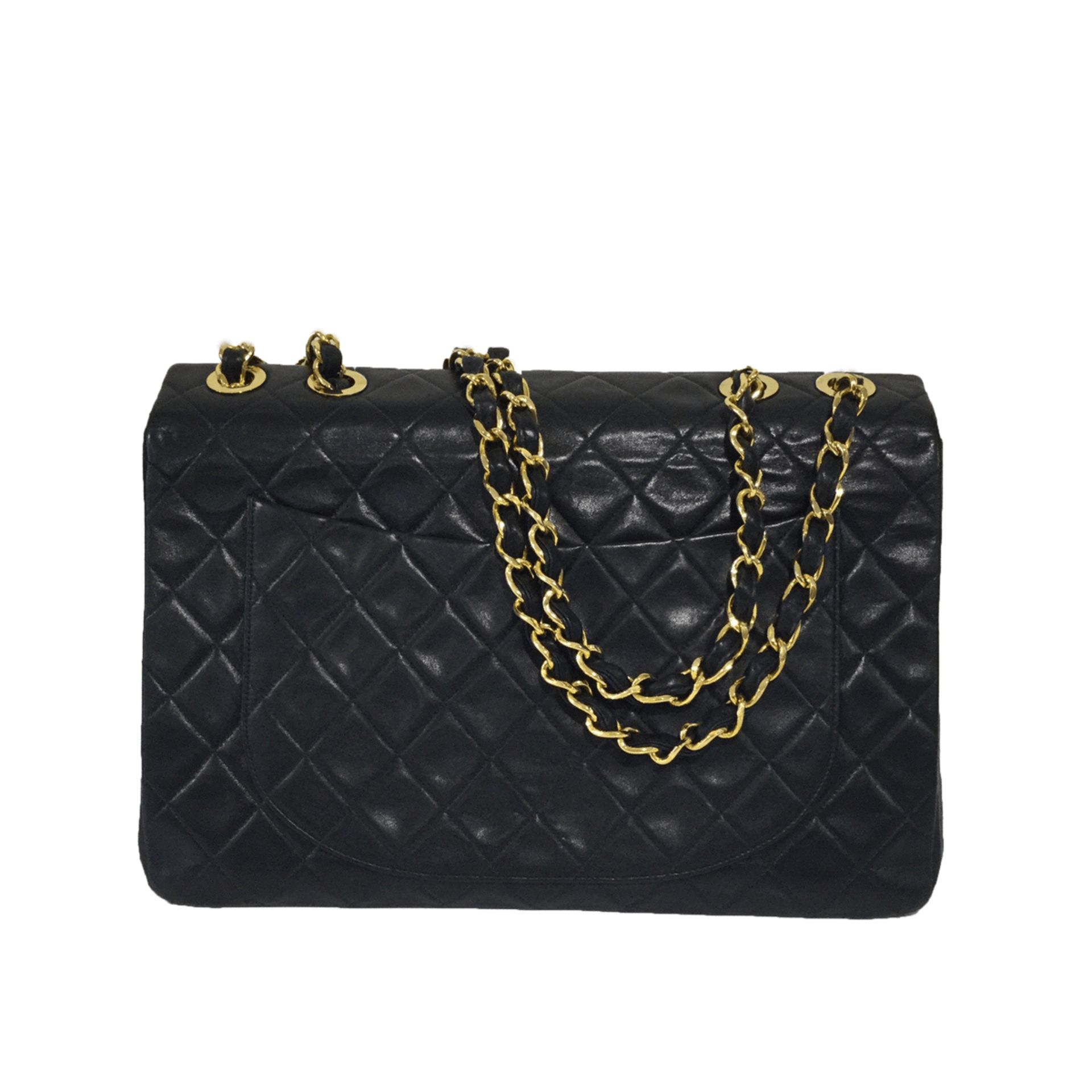 Chanel Classic Flap Bag Jumbo With Gold Hardware - Image 2 of 4