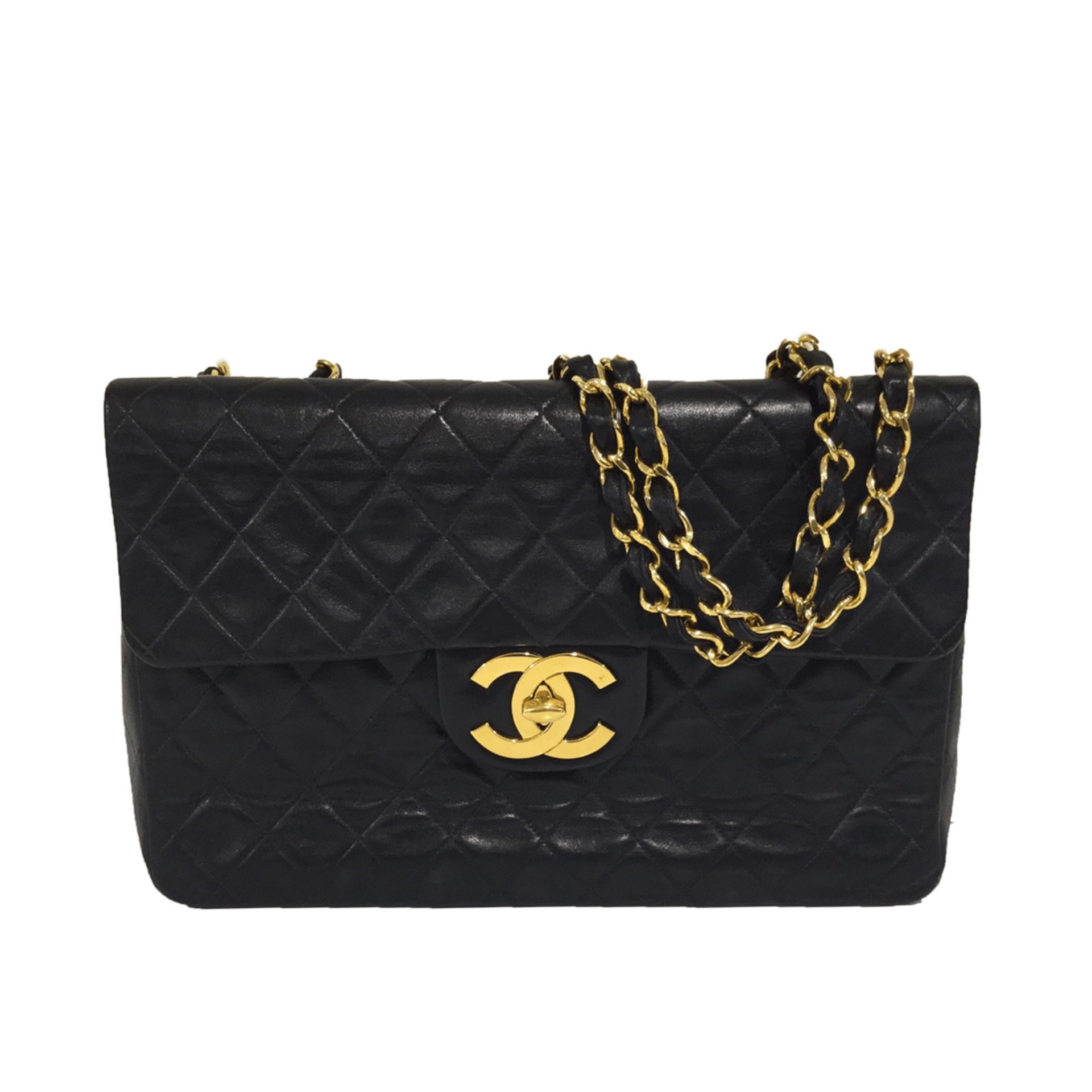 Chanel Classic Flap Bag Jumbo With Gold Hardware