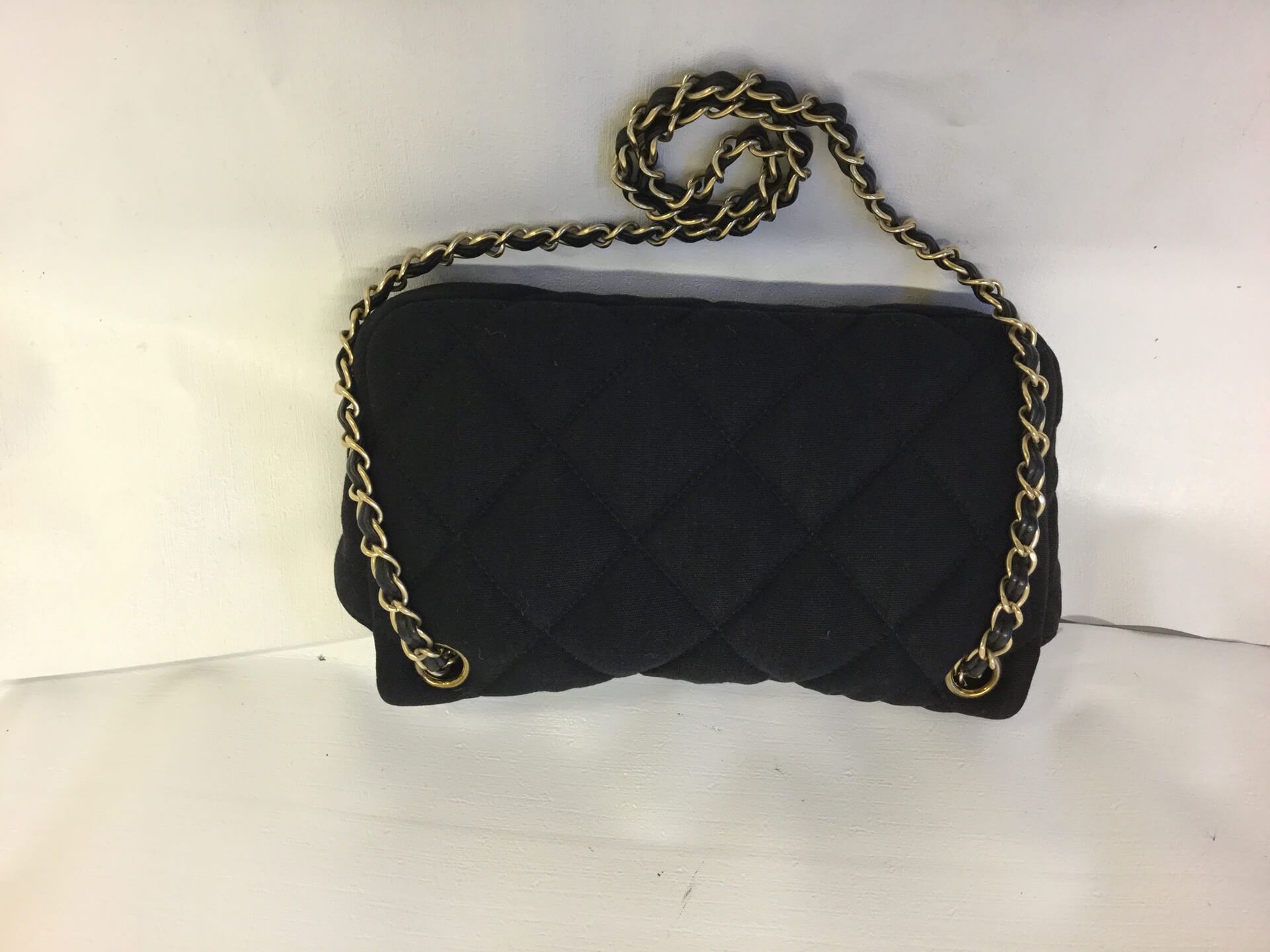 Chanel 2.55 Jersey Black Vintage Shoulder Bag - Image 3 of 5