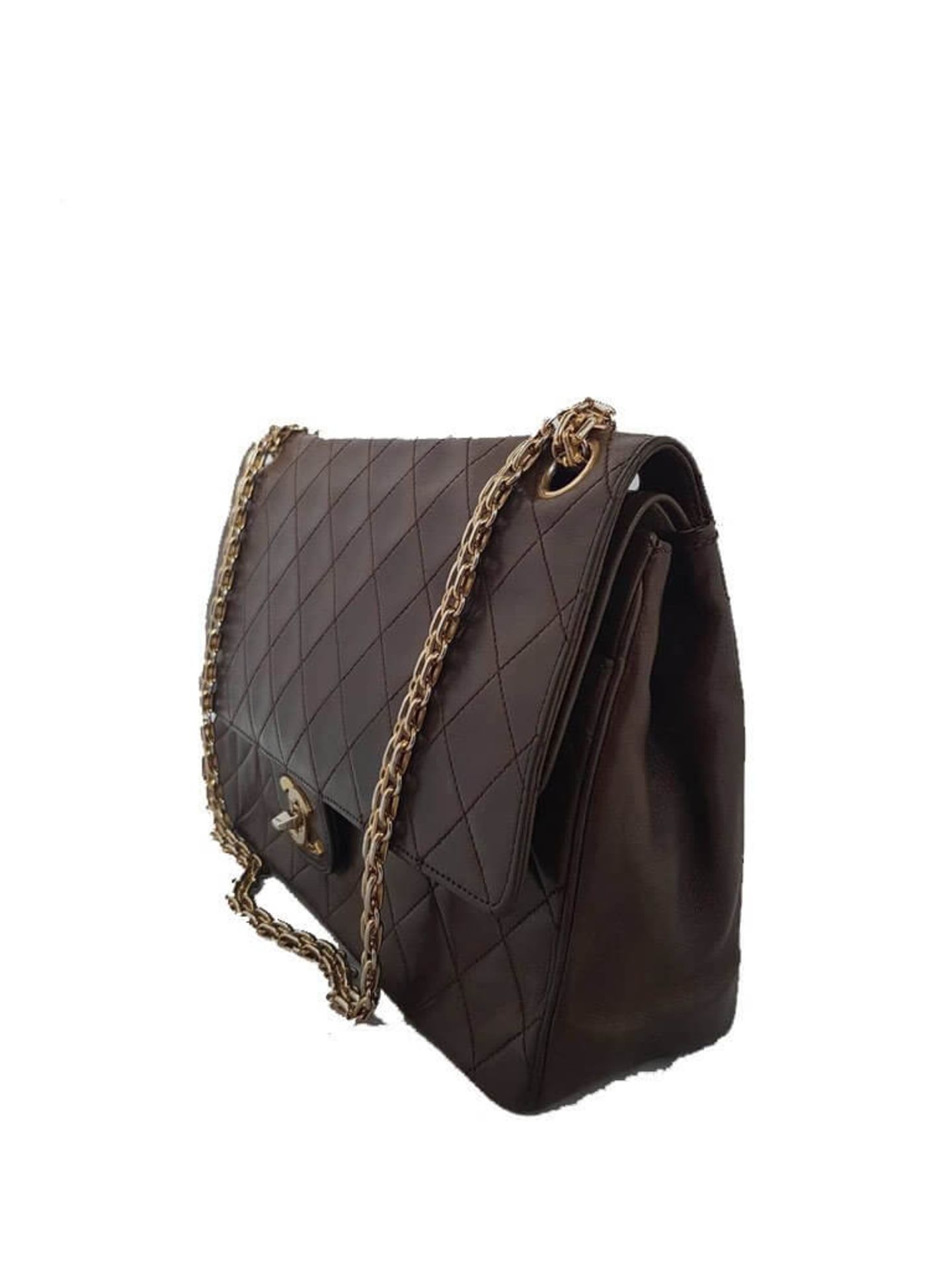 Chanel Reissue 2.55 Quilted Leather Brown Vintage Shoulder Bag - Image 4 of 6