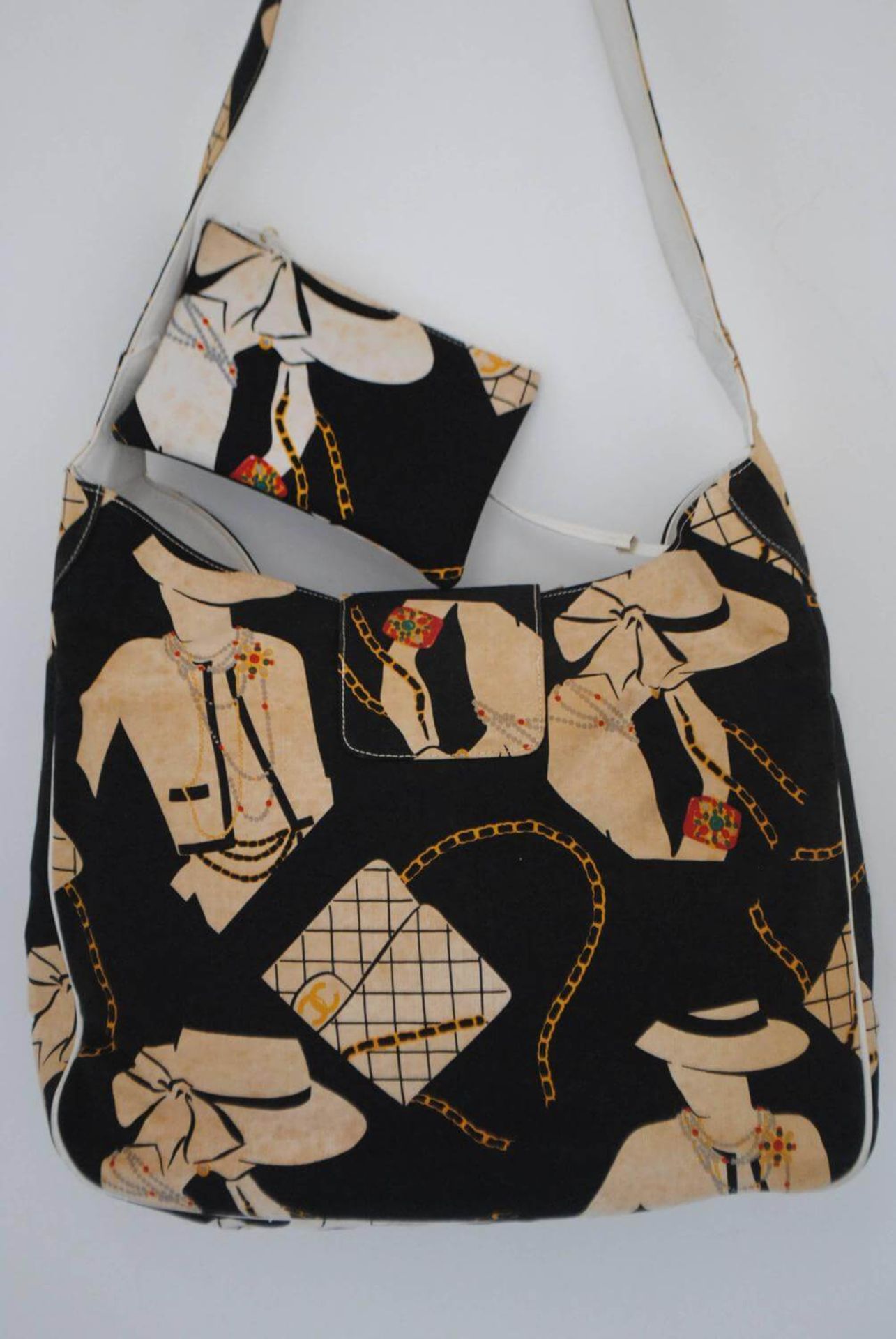 1989-1990 Chanel Canvas And Leather Extra Large "Coco" Shoulder Tote Bag - Image 8 of 9